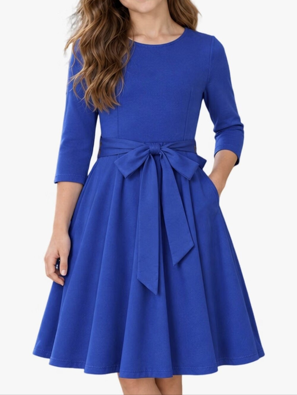 NWOT Kiracelle Girls Blue Tie Waist Dress - 10Y